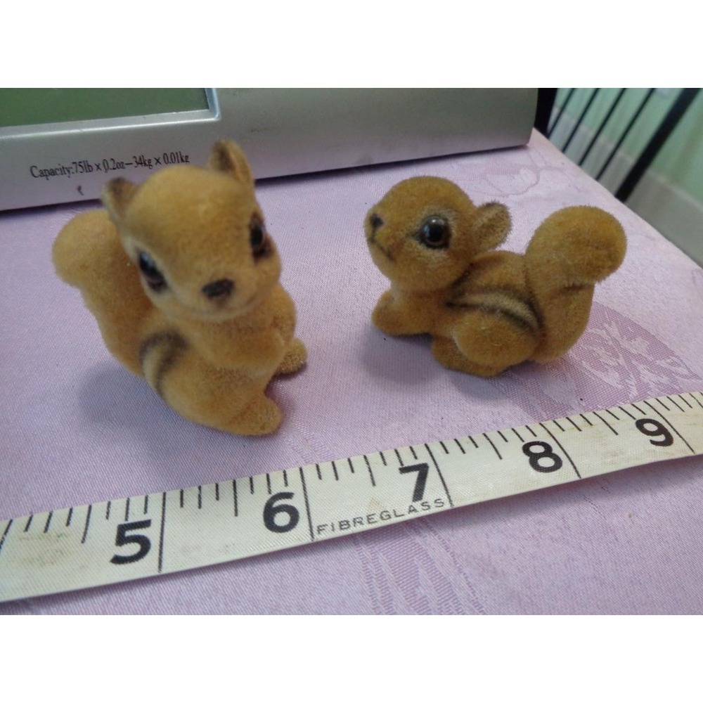 Josef Originals Flocked Chipmunks Set of 2 *